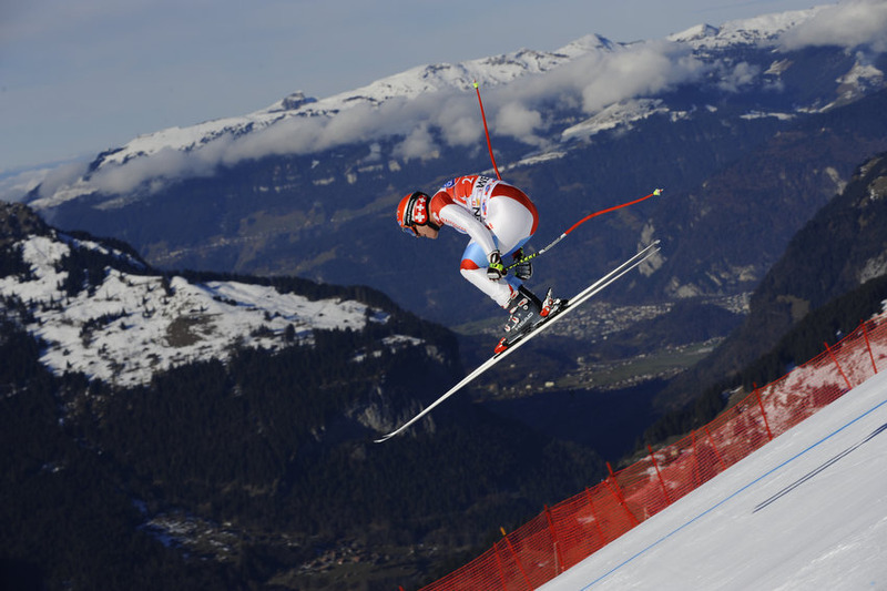 Fotografie lyžaře na sjezdovce