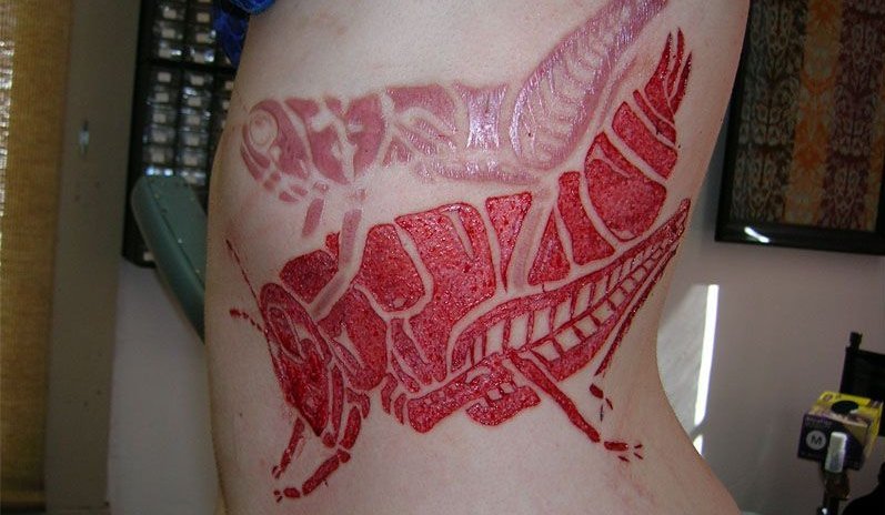 Snímek zobrazující Skarifikaci-způsob zdobení kůže