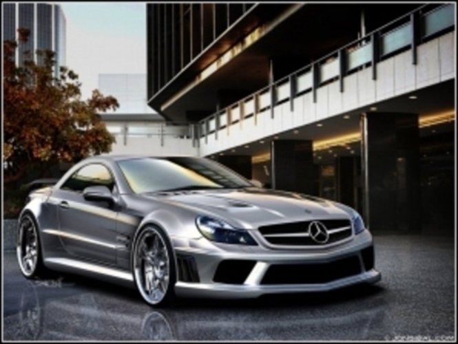 Luxusní Mercedes-Benz SL65 AMG Black Series Osobní automobil Mercedes-Benz SL65 AMG Black Series a jeho boční profil
