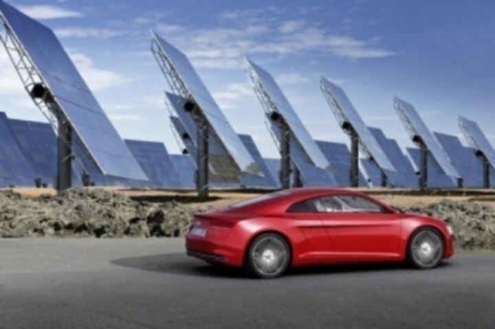 Elektrický supersport Audi e-tron Automobil značky Audi e-tron při své vizualizaci