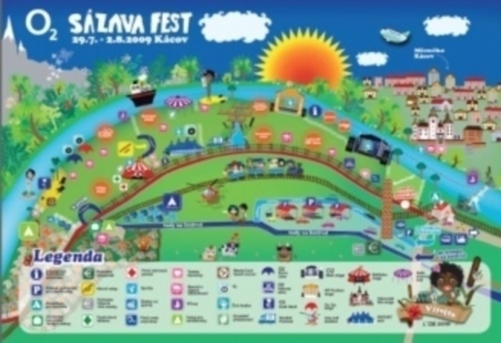 Propagační leták hudebního festivalu Sázavafest 2009