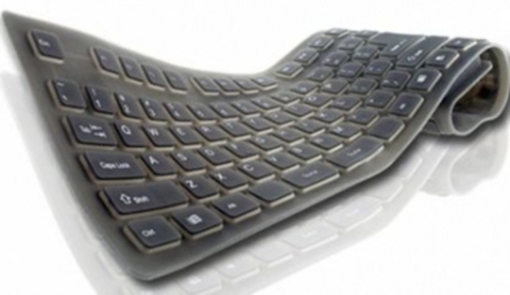 Klávesnice ze silikonu - nový trend? Fotografie černé silikonové klávesnice