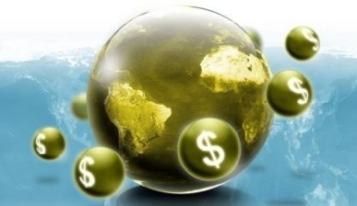 Animační fotografie zeměkoule a peněz