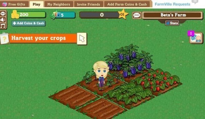 hra FarmVille na facebooku