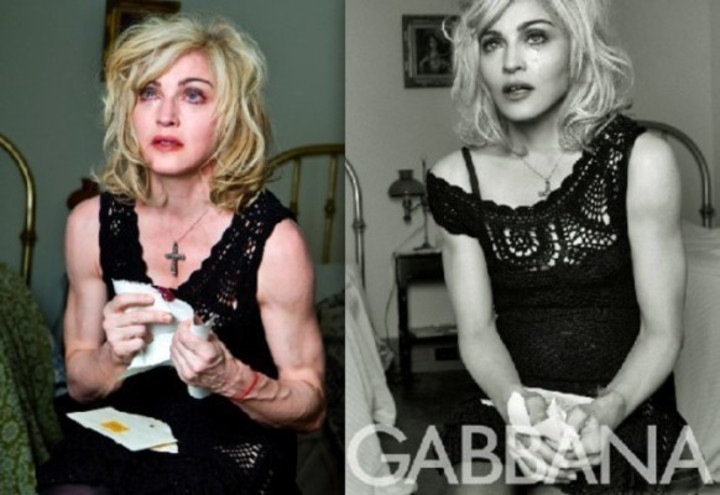 Madonna tak, jak ji neznáte Madonna před a po úpravě ve Photoshopu