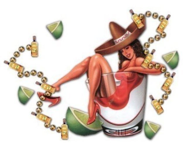 Na zdraví s tequilou Fotografie ženy, propagující nápoj Tequilla