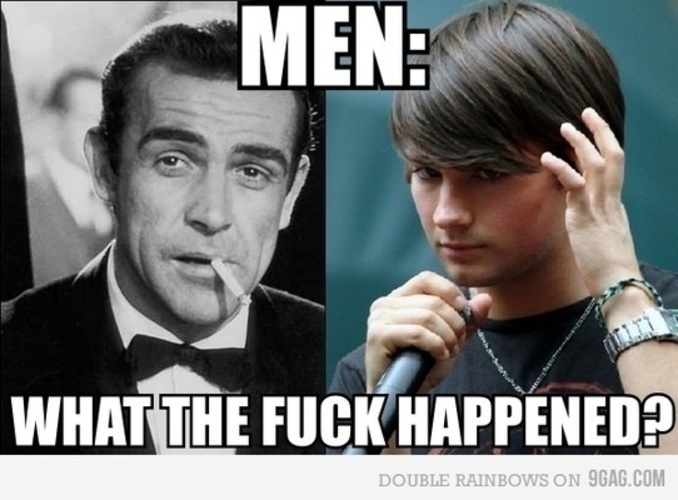 Jak se vyvarovat choroby zvané metrosexualita? Logo s nápisem - Men: What the fuck happened?