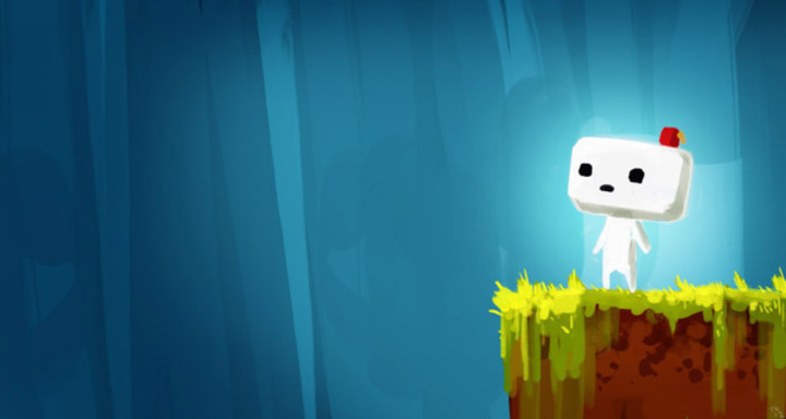 Ať žijí nezávislé hry Kreslená bílá kočka stojící na svahu