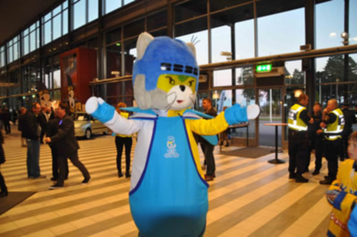 Těšíme se na hokéééj! Fotografie hokejového maskota