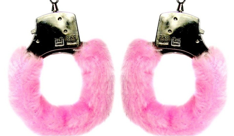 Plyšová pouta růžové barvy