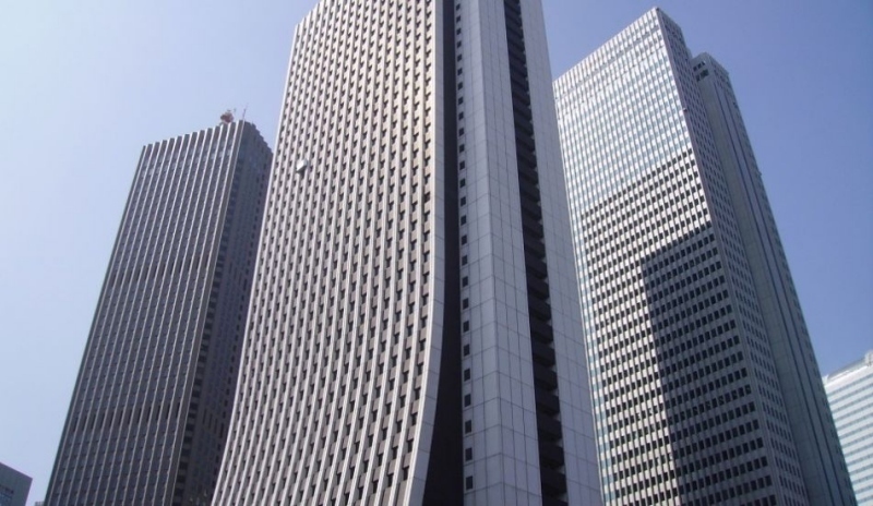 Fotografie zachycující mrakodrapy