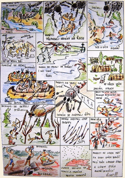 Fotografie kresleného komixu