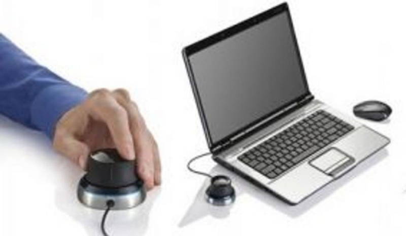 Snímek 3D myši s notebookem