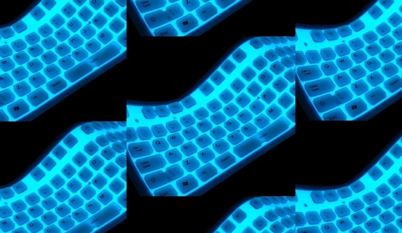 Snímek zobrazující silikonovou klávesnici