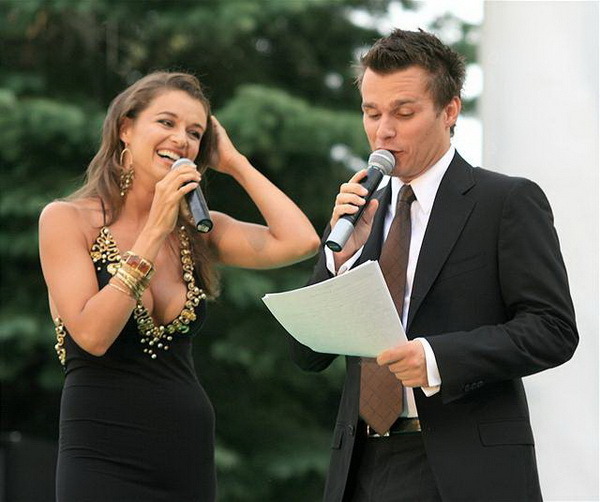 Porotkyně Iva Kubelková a moderátor Leoš Mareš