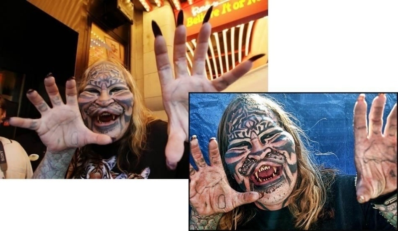 Snímek muže zachycující tygří vzhled