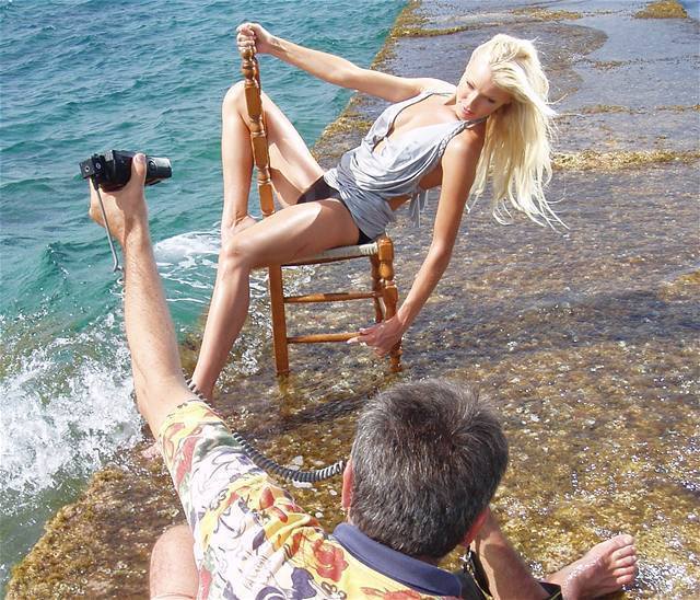 Helena Zeťová při focení kalendáře Stock