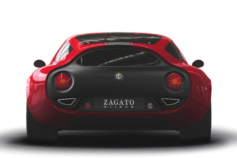 Pohled na zadní část vozu Zagato Alfa Romeo TZ3 Corsa