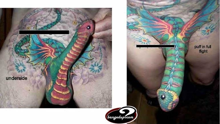 Tetování draka na mužském přirození