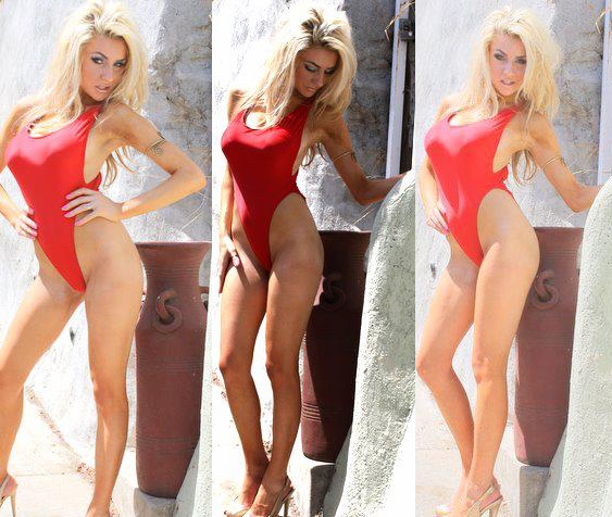 Fotografie ženy v červených plavkách