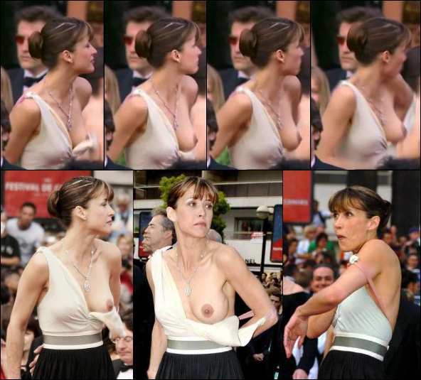 Francouzská herečka Sophie Marceau ukázalo ňadro v halence 
